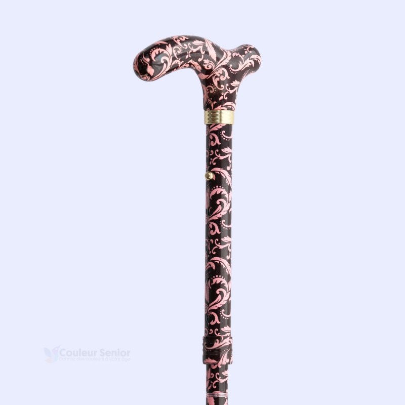 Canne de marche pliante pour femme. Cadeau original et sobre, modèle réglable et remboursable.
