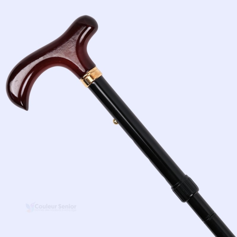 Canne de marche noire pliable pour personnes petite taille