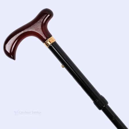 Canne de marche noire pliable pour personnes petite taille
