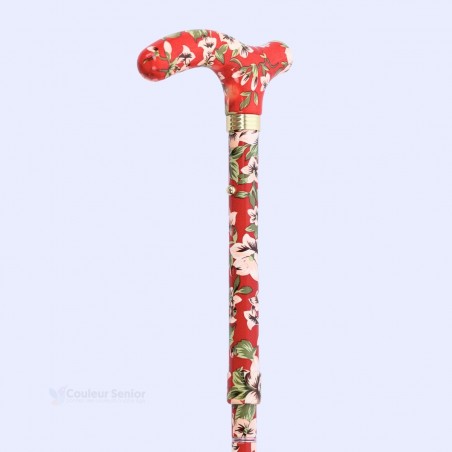 Présentation de la canne pliante motif floral. Facile à plier et idéale pour les déplacements.