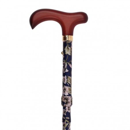 Canne de marche femme pliable chic bleu marine, cadeau grand mère idéal.