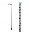 Belle canne de marche pliante motif oiseaux des jardins en aluminium. Un appui élégant.