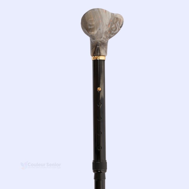 Focus sur la bague de réglage en hauteur (80 à 91 cm). Sécurité et ajustement parfait du pas.