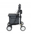Chariot de course Carlett gris à 4 roues, avec assise intégrée : une aide parfaite à la mobilité active.