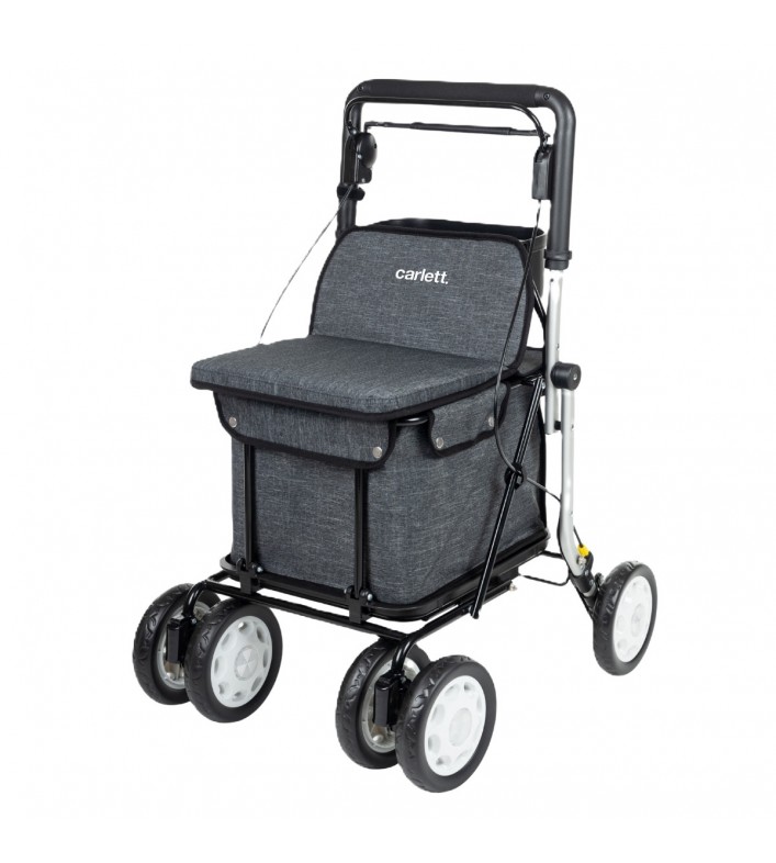Déambulateur chariot Carlett Lett900 avec assise, un allié pour la sécurité dans la rue.