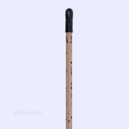 Réglage de la taille, canne de marche originale, poignée T, motif de musique sobre.
