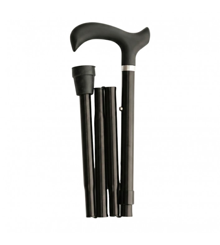 Canne de marche  pliante soft touch, design discret et sobre en aluminium, pour homme et femme grande taille