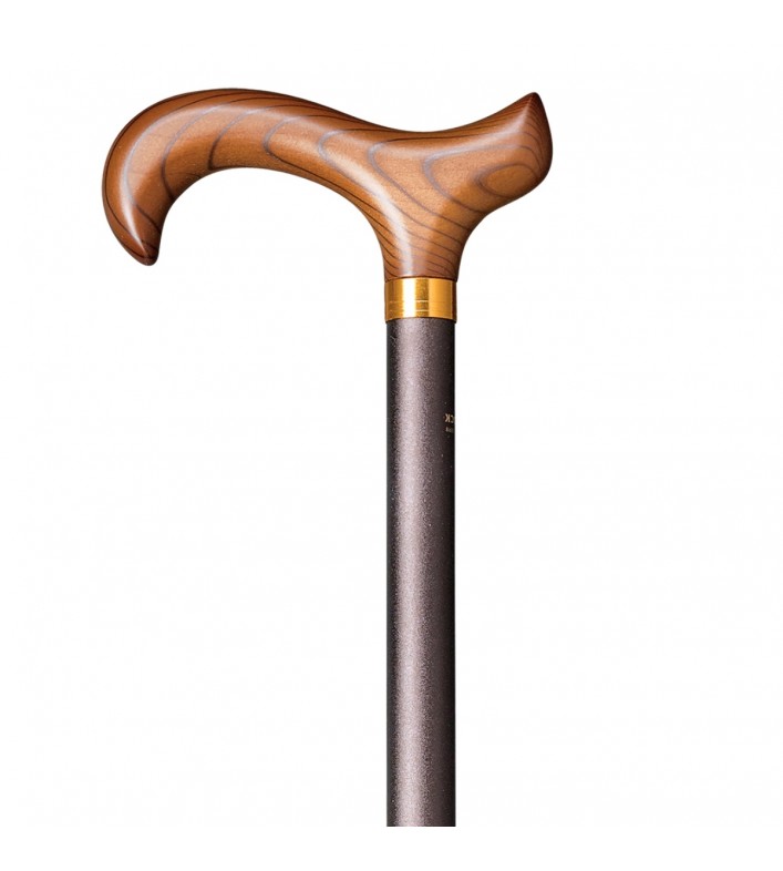 Superbe canne réglable Étain en aluminium bronze et poignée Derby. Un soutien stable et chic.