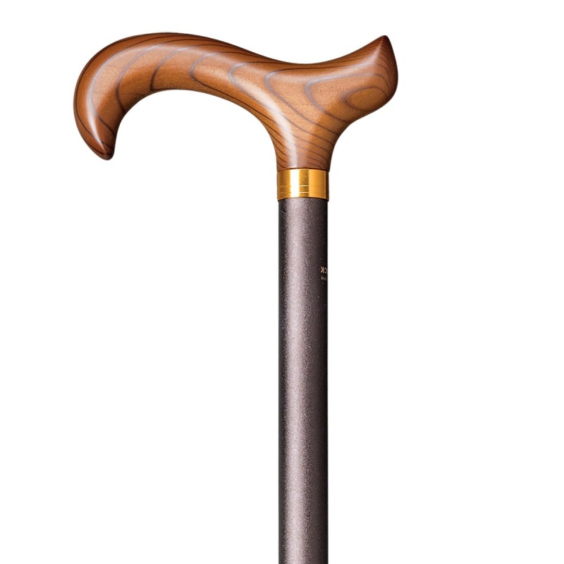 Superbe canne réglable Étain en aluminium bronze et poignée Derby. Un soutien stable et chic.