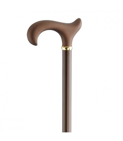 Superbe canne réglable XL en aluminium bronze poignée soft. Soutien stable jusqu'à 130 kg.