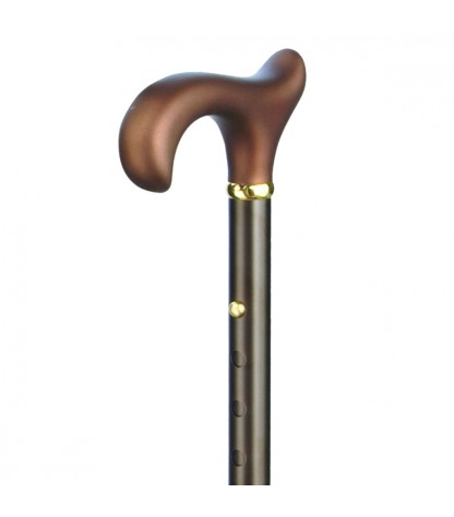 Superbe canne pliante XL en aluminium bronze poignée soft. Soutien stable jusqu'à 120 kg.
