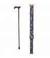 Canne de marche pliante Fayet, motif floral violet, pour femme, idéale pour une mobilité élégante.