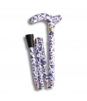 Canne de marche pliable en cachemire violette pour femme, originale. Cadeau pour mère ou grand-mère.