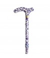 Superbe motif cachemire violet pour cette canne de marche pour femme originale, poignée en T, remboursable.
