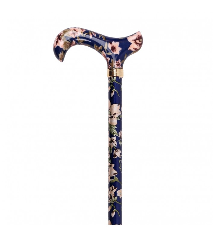 Canne de marche réglable Royal Bleu – Motif floral élégant robuste et légère