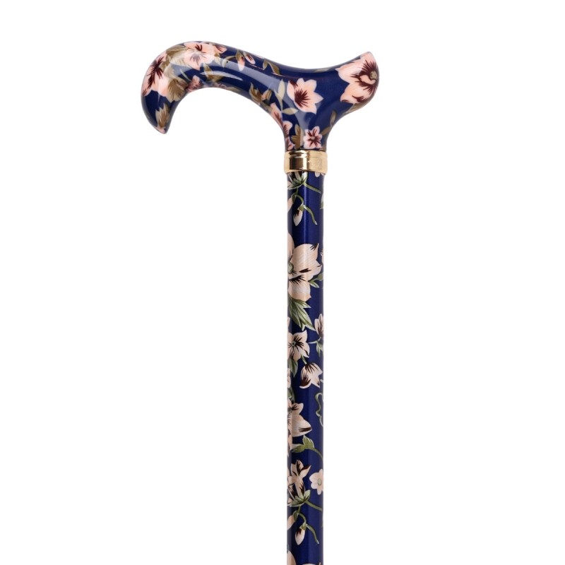 Canne de marche réglable Royal Bleu – Motif floral élégant robuste et légère