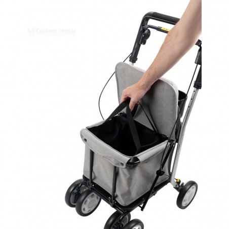 Rangement facile des courses dans le sac de 29 L, essentiel à l'autonomie de vos parents.