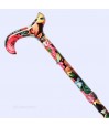 Poignée Derby en plastique ABS à motif floral coloré pour une prise en main confortable