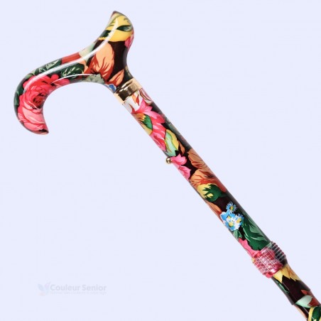 Poignée Derby en plastique ABS à motif floral coloré pour une prise en main confortable