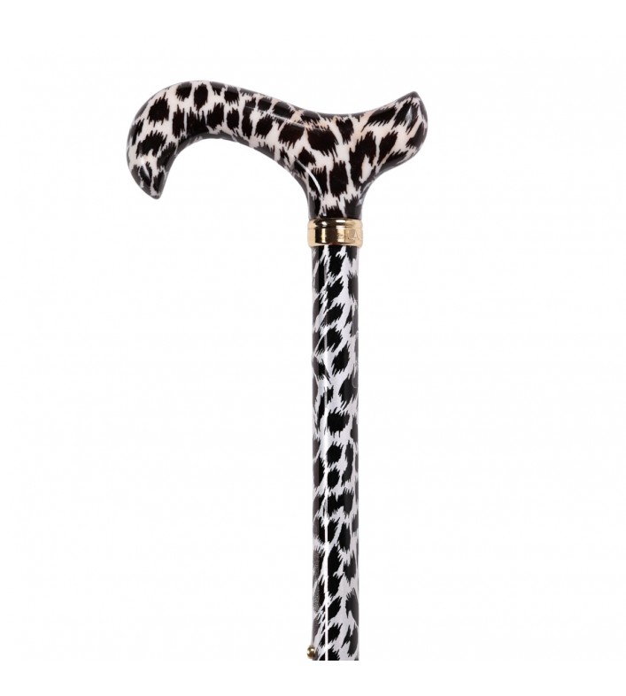 Canne de marche réglable motif léopard idéale pour femmes originale.