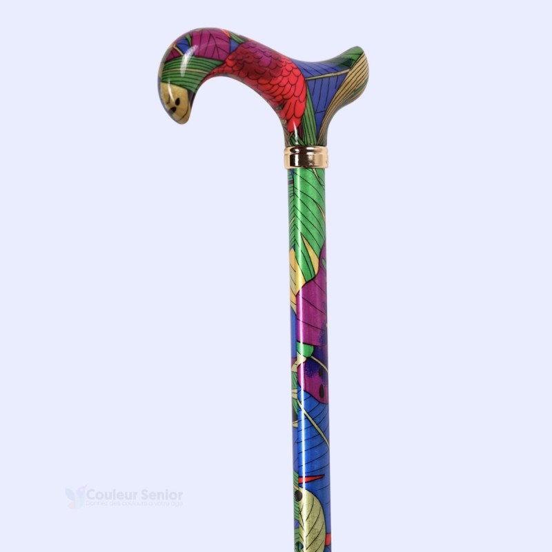 Design tropical aux couleurs vives et au fini brillant sur le fût en aluminium