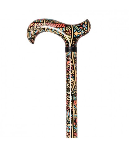 Superbe canne réglable en aluminium au motif de street art. Un soutien stable et audacieux.
