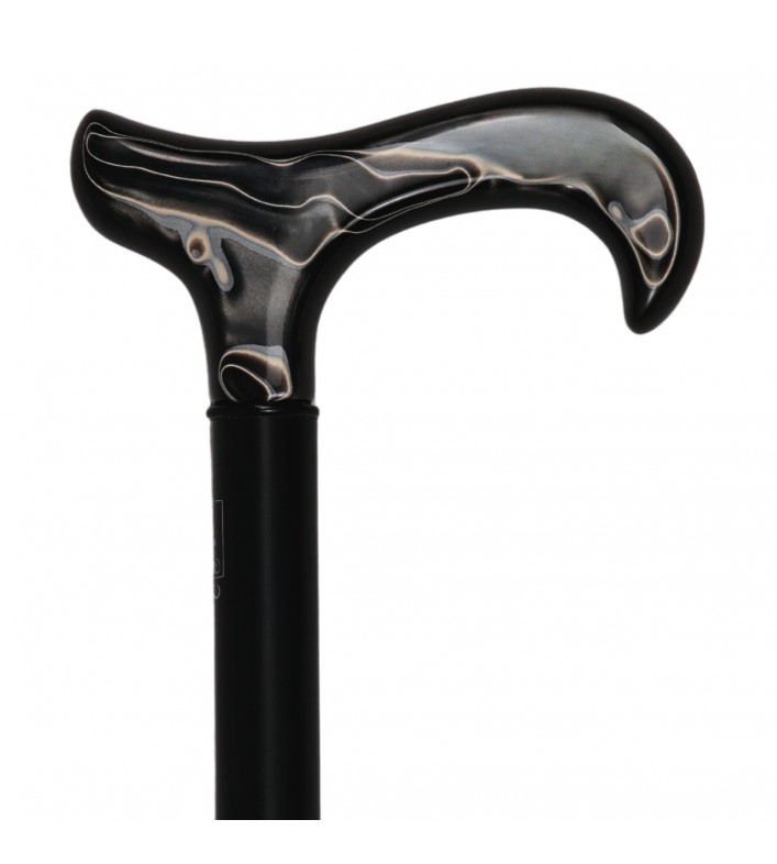 Canne de marche XXL noire très élégante pour homme ou femme de grande taille.