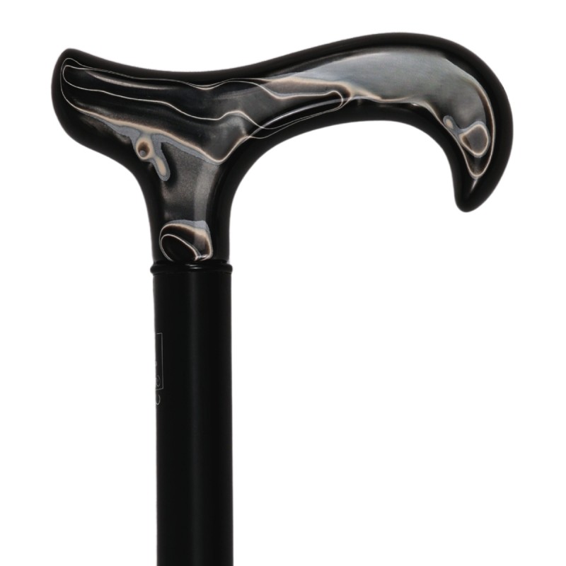 Canne de marche XXL noire très élégante pour homme ou femme de grande taille.