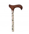 Superbe canne réglable originale, à motif d’oiseaux et à poignée en bois. Une marche sécurisée.