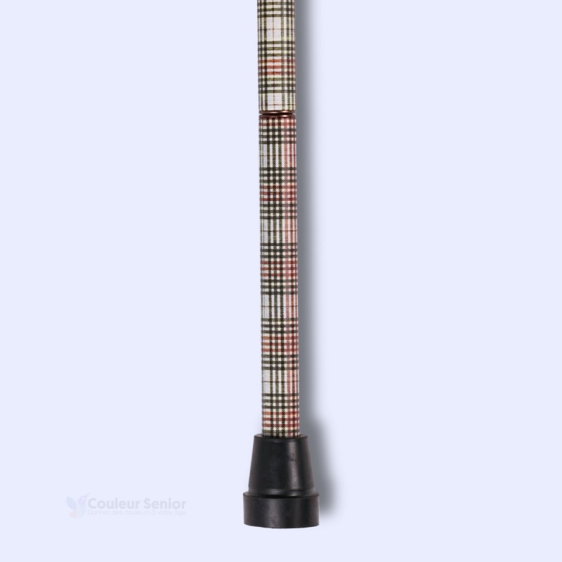 Embout de canne de marche style tartan clair pour homme.