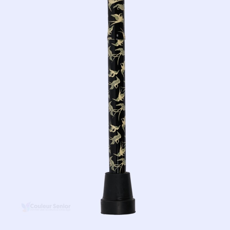 Embout de canne de marche à motif d'hirondelles. Cadeau original pour femme classique.