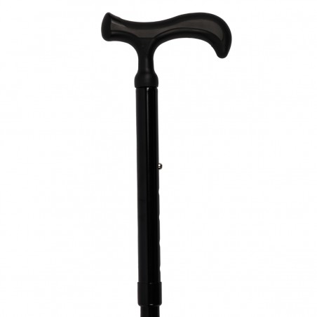Canne de marche noire élégante pour homme et femme, poignée Fritz ergonomique anti-arthrose.