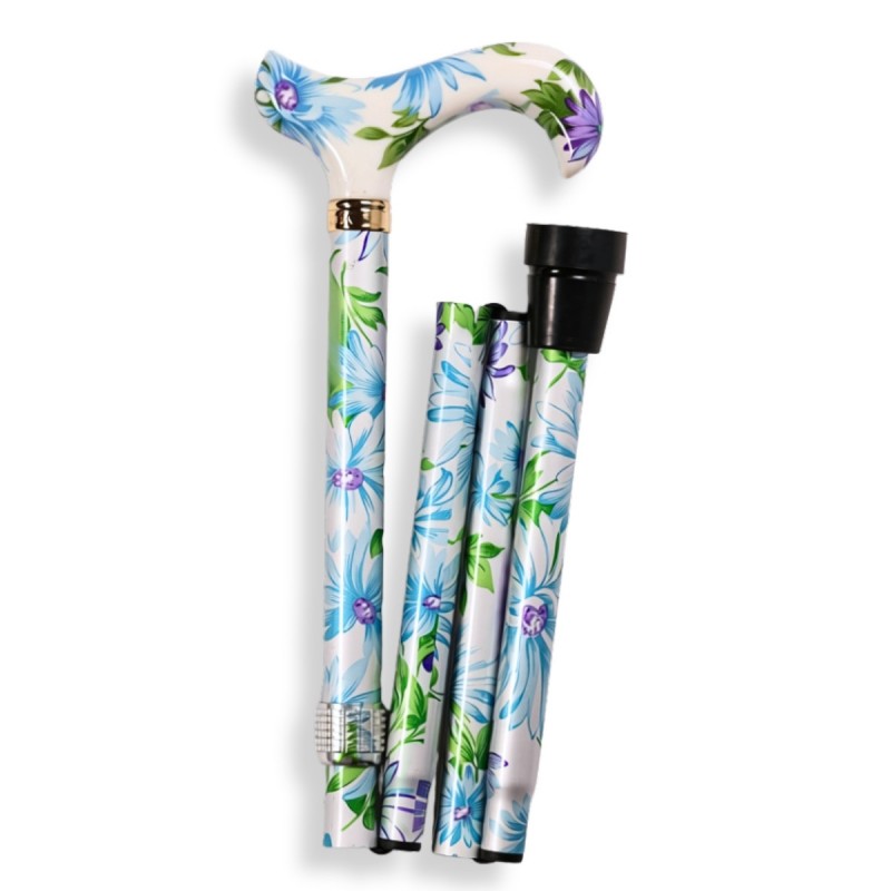 Canne de marche pliante Derby Fleur bleue
