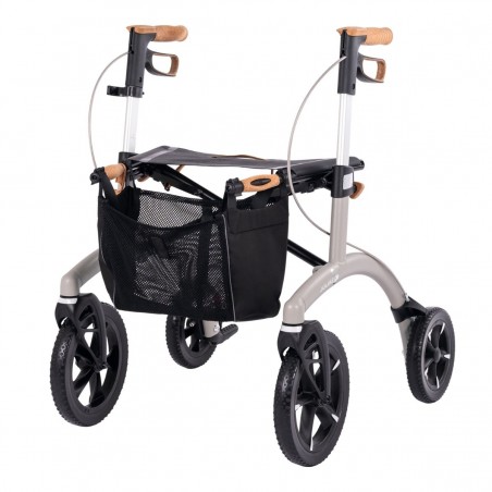 Vue de profil du déambulateur  Allround Saljol, modèle premium, idéal pour les seniors actifs.