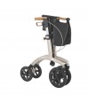 Ce déambulateur pliable Saijol, avec siège et 4 roues, est doté de freins à haute efficacité et sécurisés.