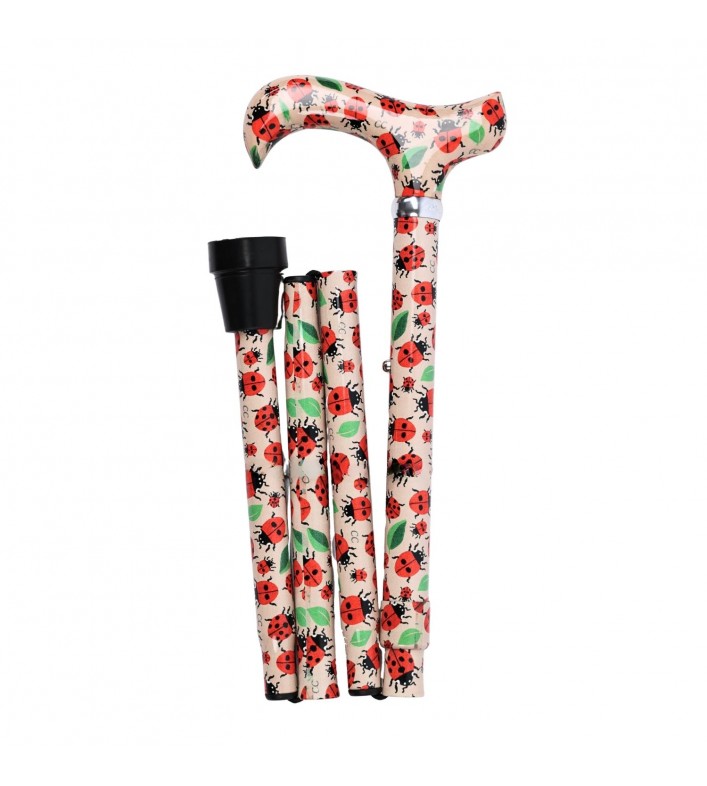 Canne de marche femme pliable fantaisie, design nature original. Ultra légère pour un transport facile.