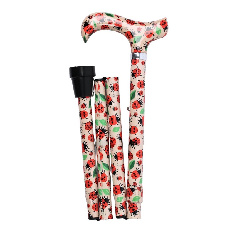 Canne de marche femme pliable fantaisie, design nature original. Ultra légère pour un transport facile.