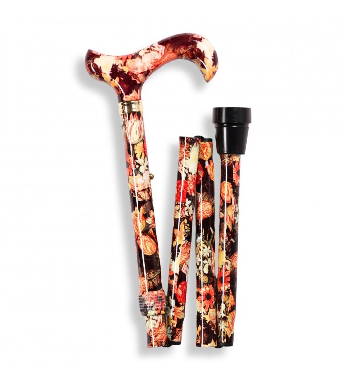 Position droite de la canne pliée Bouquet Flamand, une formidable alternative de cadeau chic.