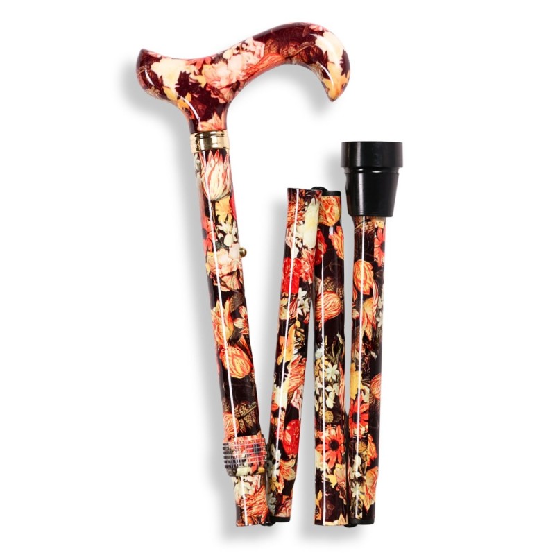 Position droite de la canne pliée Bouquet Flamand, une formidable alternative de cadeau chic.