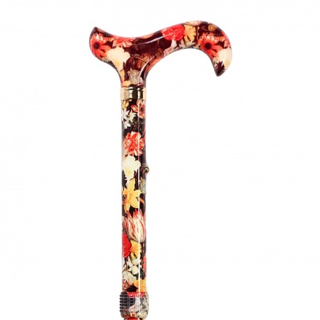 Détail supérieur de la canne de marche Bouquet Flamand, idéale pour prévenir les chutes.