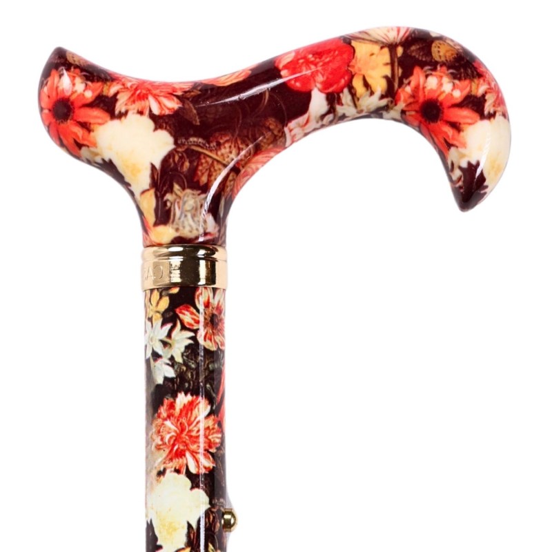 Poignée élégante de la canne Bouquet Flamand Bosschaert : une belle idée cadeau pour les seniors.