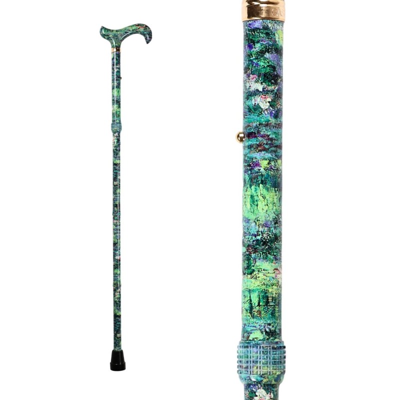 Canne pliante pour femme Gastrock aux motifs de Giverny, excellente aide à la mobilité pour seniors.