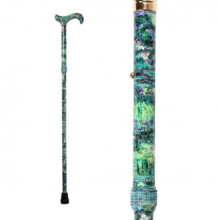 Canne pliante pour femme Gastrock aux motifs de Giverny, excellente aide à la mobilité pour seniors.
