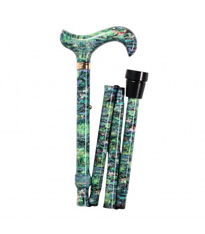 Position droite de la canne pliée Nymphéas de Monet, belle alternative de cadeau originale.