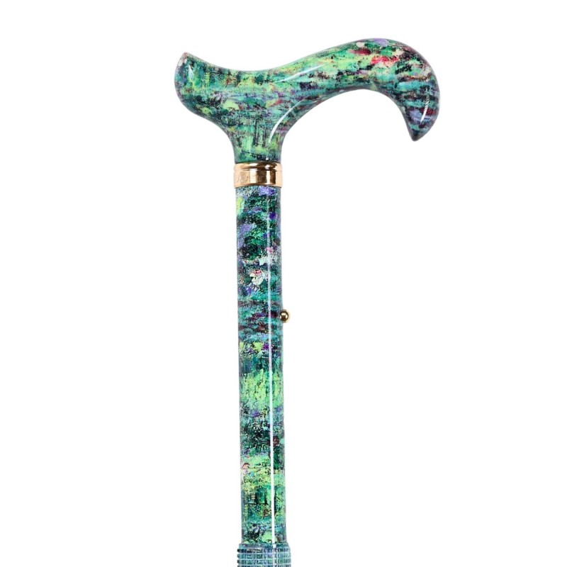 Détail supérieur de la canne Nymphéas verte, idéale pour prévenir les chutes.