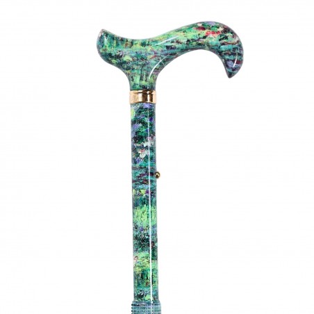 Détail supérieur de la canne Nymphéas verte, idéale pour prévenir les chutes.
