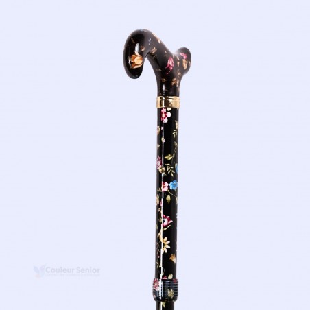 Système de réglage fiable de la canne Millefleurs noire, superbe cadeau pour une tante.