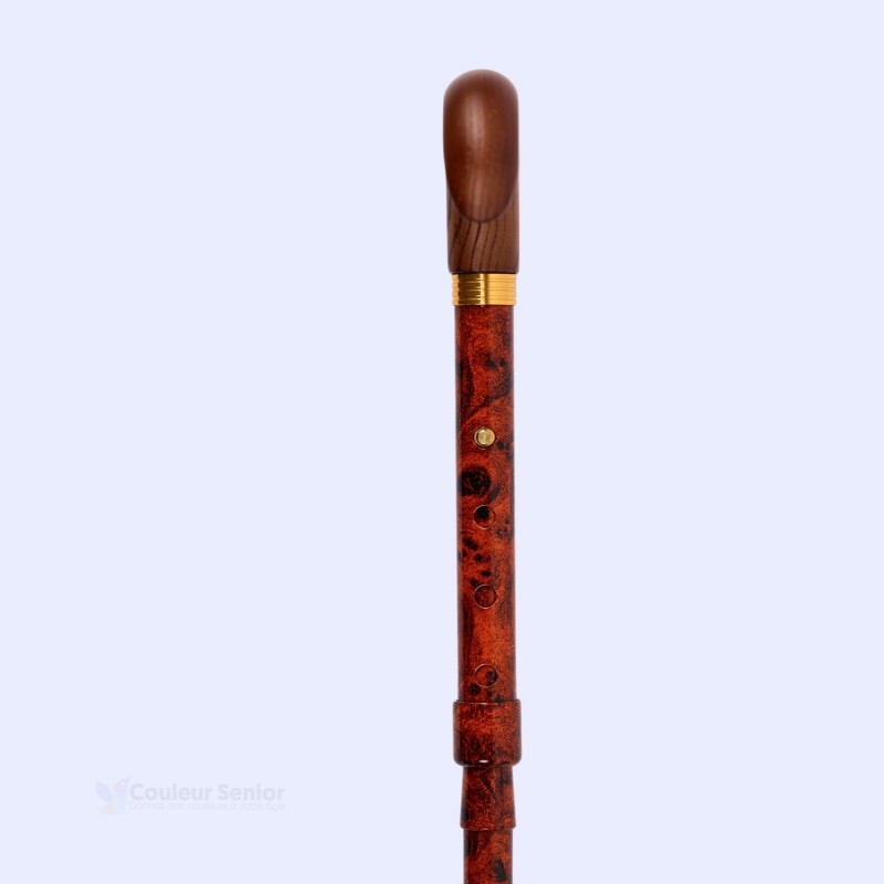 Système de réglage de la canne à 5 sections en ronce de noyer, belle idée cadeau pour homme ou femme.