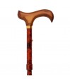 Canne de marche pliante Ronce de Noyer avec poignée ergonomique derby en bois pour bonne prise en main
