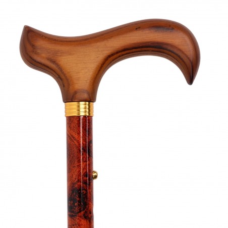 Poignée ergonomique canne de marche pratique et pliable Ronce de Noyer